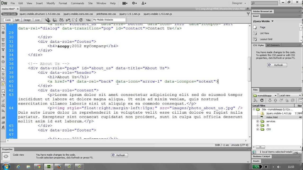 Adding a back button in a header