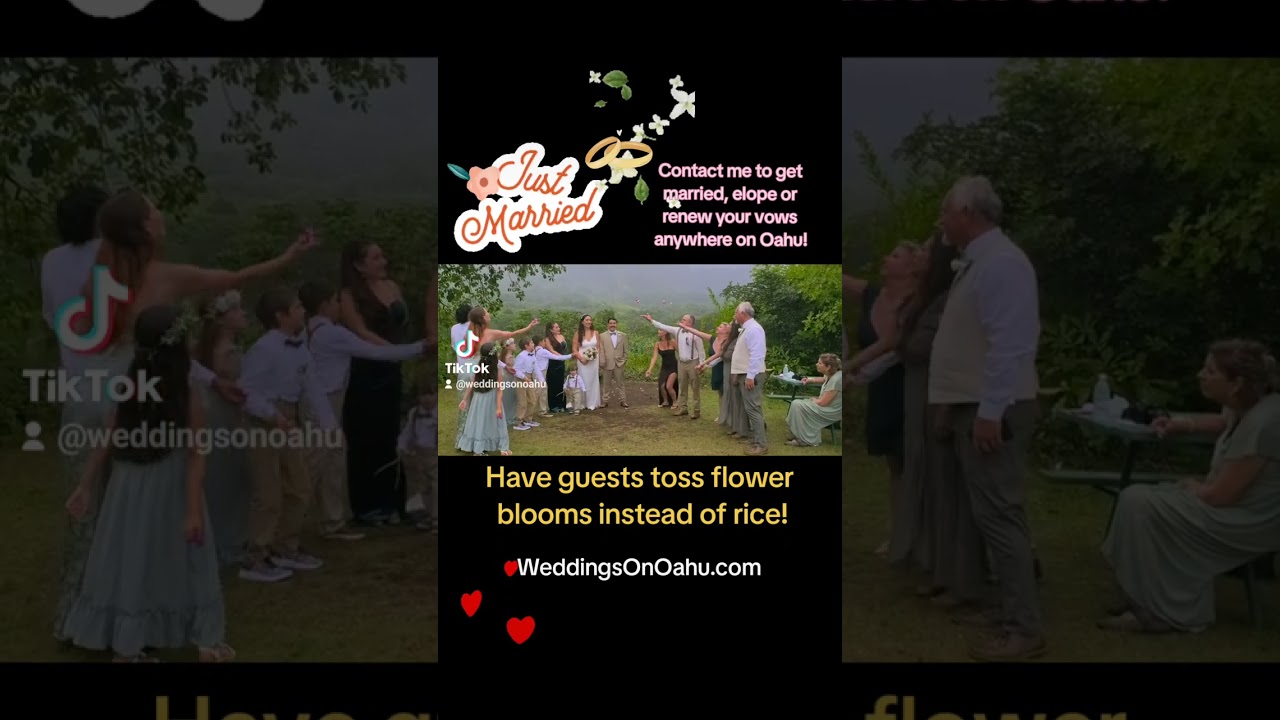 A popular tradition in Hawaii is to shower the couple after the wedding in orchid blooms!