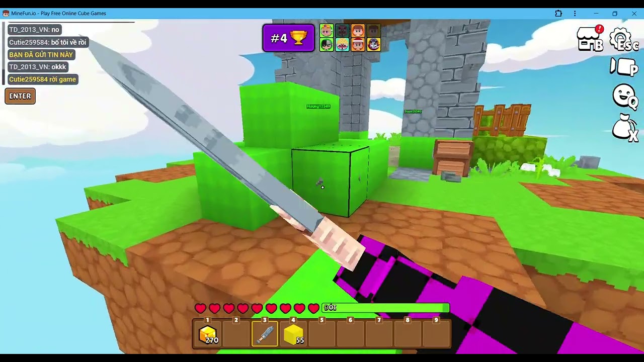 MineFun io | Chơi Bedwars cùng với Cutie259584 (Cuddles302470)