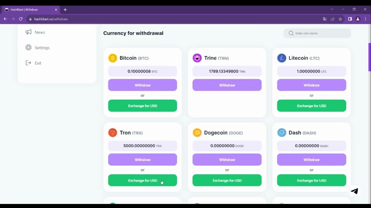 How to withdraw funds? - HashBlast