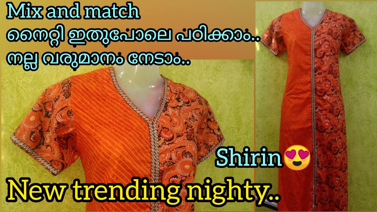 Simple Nighty cutting and stiching 😍👌 Mix and match nighty / churidhar model nighty.