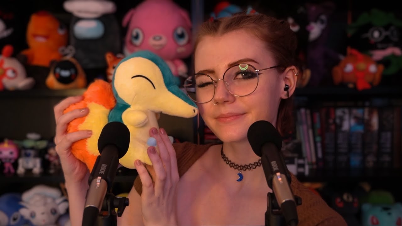 ASMR ☆ tip tap tapping on cyndaquil ☀ | tapping, unintelligible whispers, affirmations