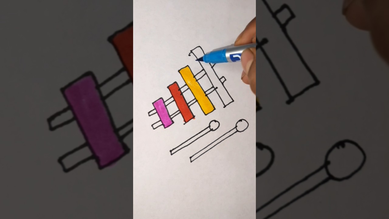 Colorful Xylophone Drawing 🎨🎵 | Easy Art 