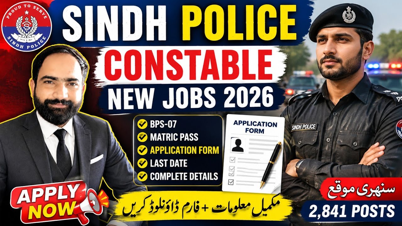 Sindh Police Constable New Jobs 2026 | Application Form | Apply Now
