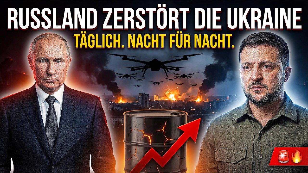 💥 872 Drohnen in 36 Stunden! Russland zerst&ouml;rt die Ukraine Nacht f&uuml;r Nacht &ndash; &Ouml;lpreis explodiert nach