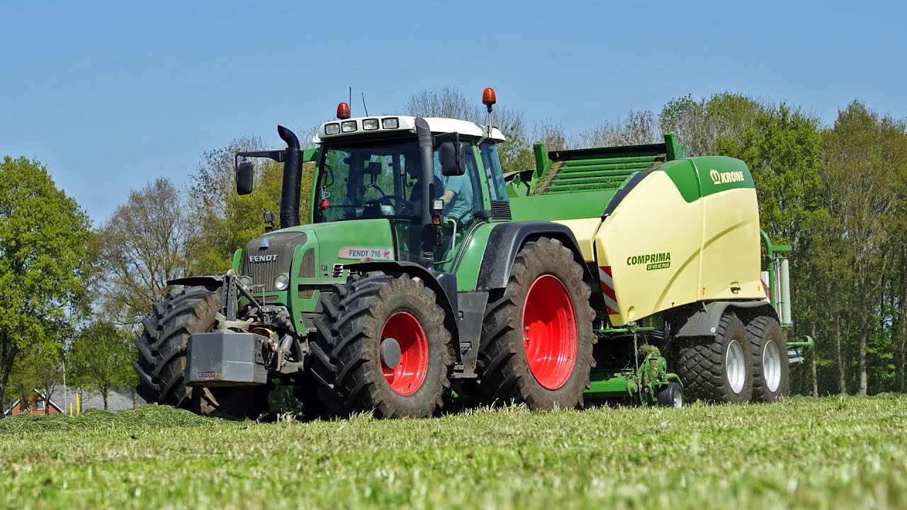 Pressing + Wrapping Bales | Fendt 716 + Krone Comprima | Henk van den Berg | 2022
