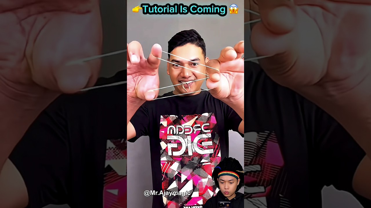 Ring Passing through two rubber bands , easy magic tutorial , rubber band tricks #magic #shorts