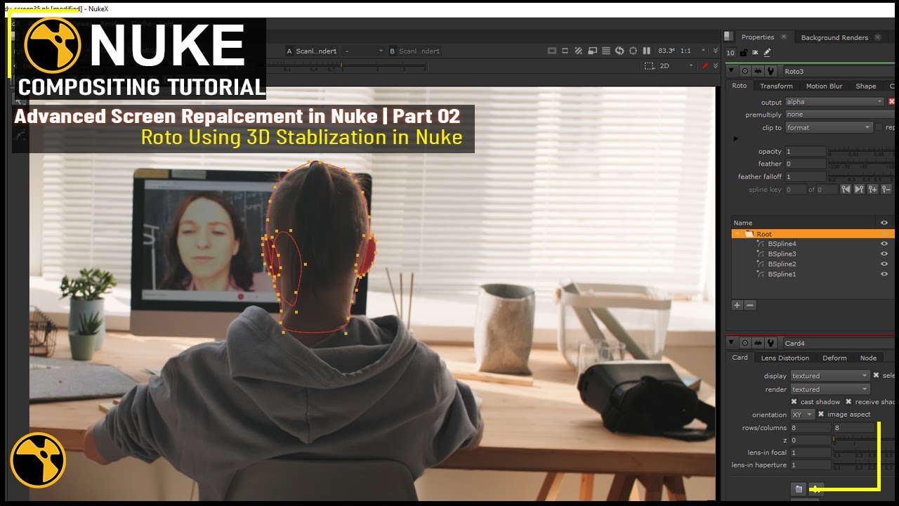 Ротография с использованием 3D-стабилизации в Nuke | Расширенная замена экрана в Nuke | Часть 2