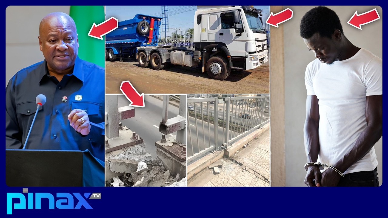 🔥No Nonsense Mahama ORDERS Trailer Driver to Pay GH₵2.5M After Damaging North Dzorwulu Footbridge