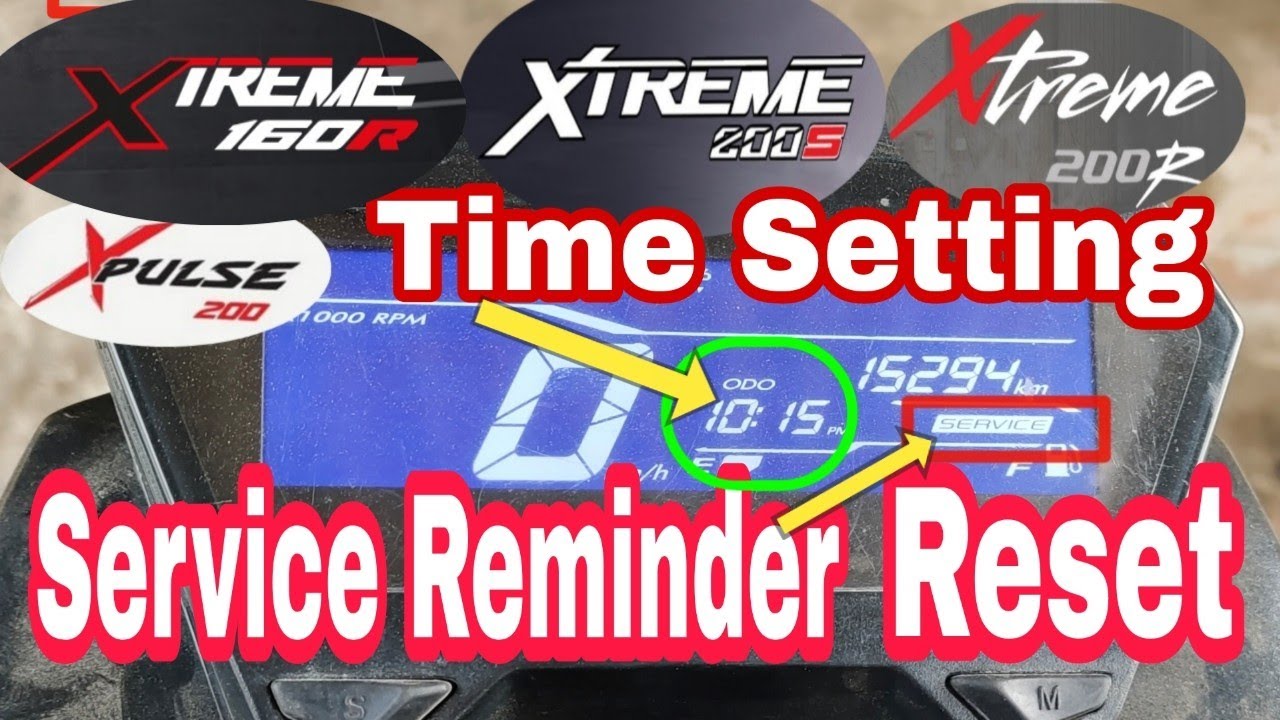 Xtreme 160R Service reminder reset & Time setting | EXtreme Service reminder light off |time Setting