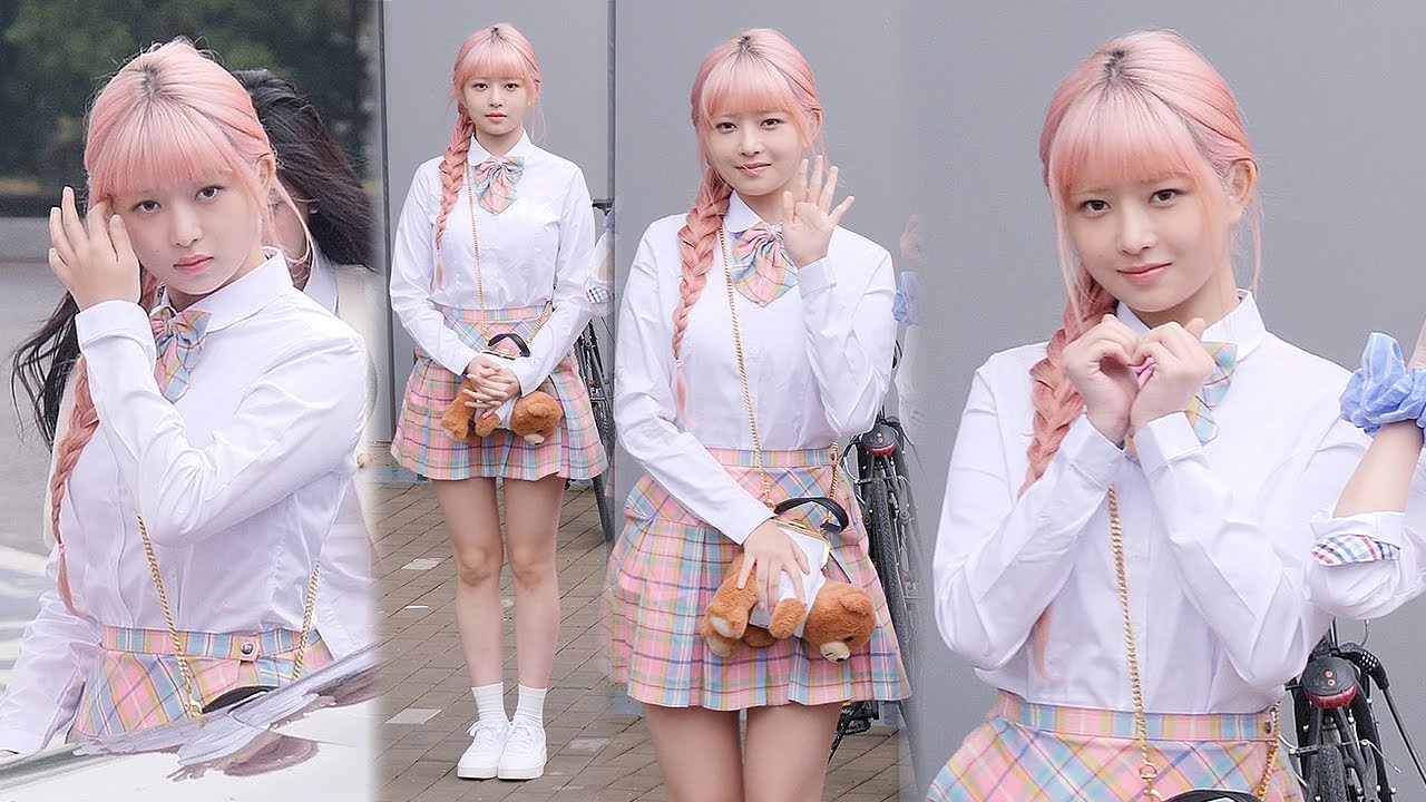핑크머리 아이브 레이 직캠 (IVE REI) @ 아는형님 출근길｜230406