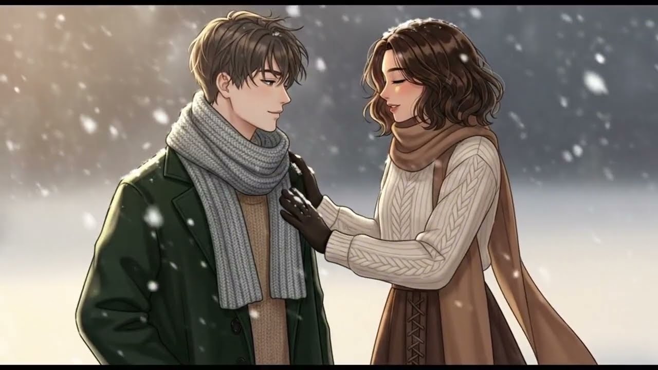 First Snow, First Feelings — A Slow Walk Home Together ❄️COZY #ghiblistyle #asmranimation