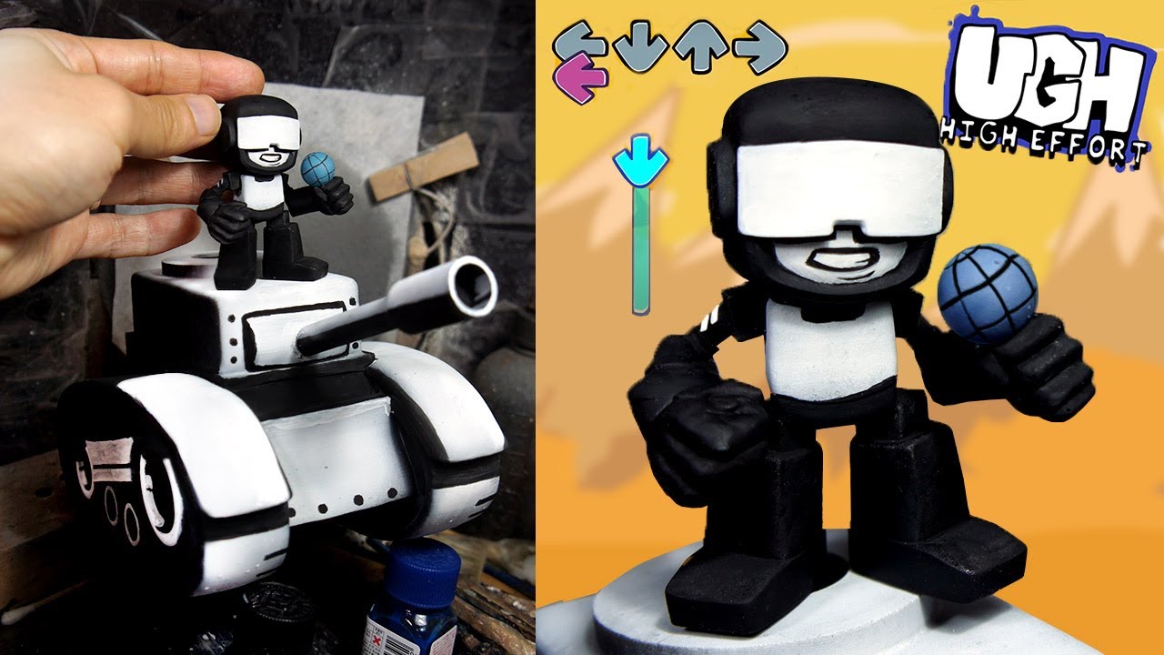 [FNF] Making TankMan Sculpture Timelapse [Newgrounds] - Friday Night Funkin' Week7 Update UGH