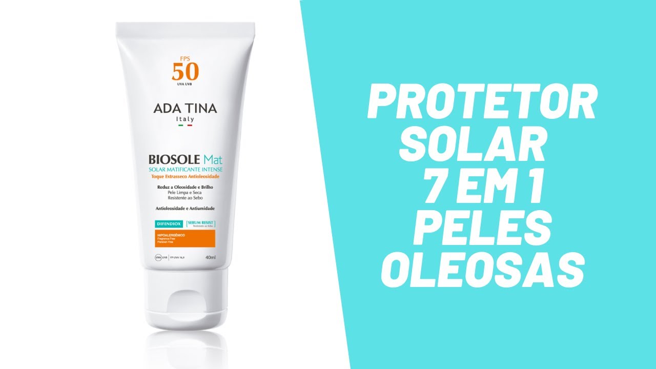 PROTETOR SOLAR 7 EM 1 PARA PELE OLEOSA | Biosole Mat FPS 50 - ADA TINA