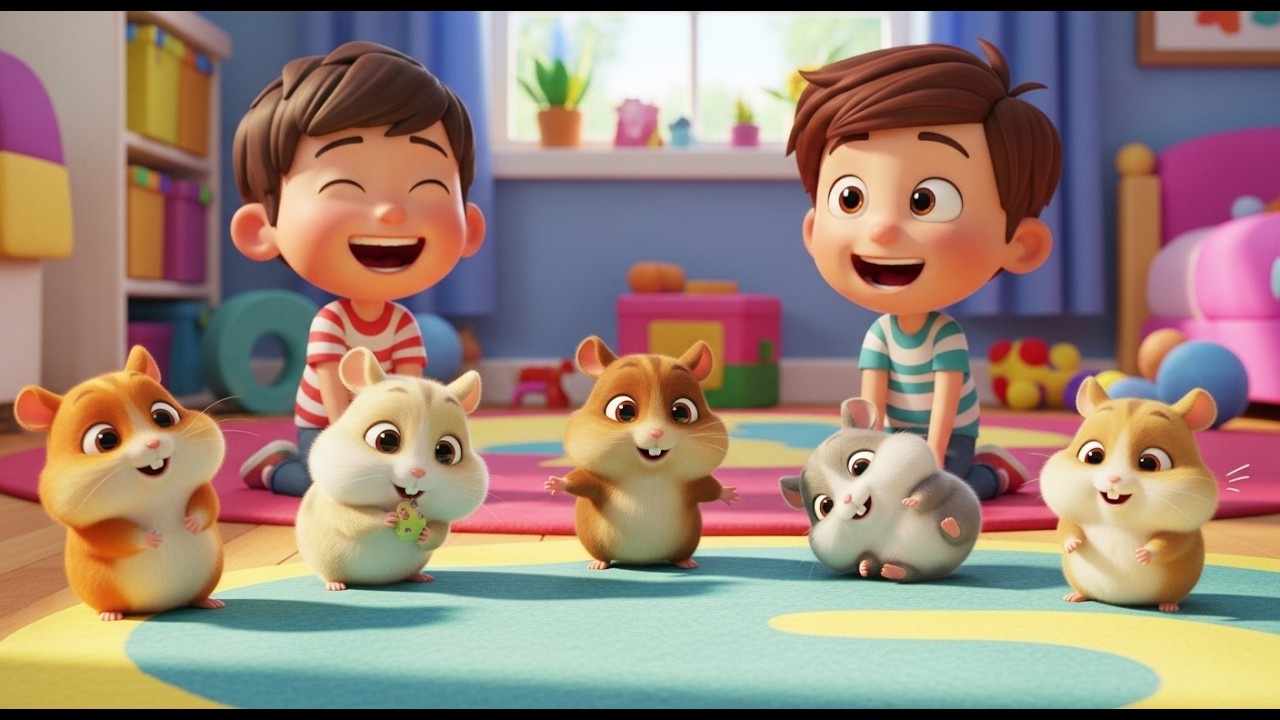 Cinco Pequeños Bebés Hámster Chillan, Chillan, Chillan | Canción de Animales y Números