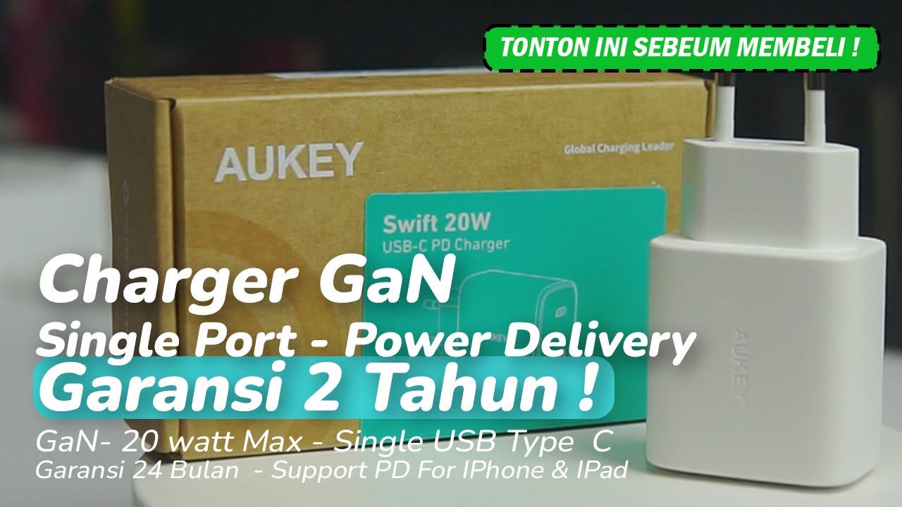 Review Charger Recomended Untuk IPhone 11,12,13,14 | Aukey Wall Charger  20W Power Delivery 3.0