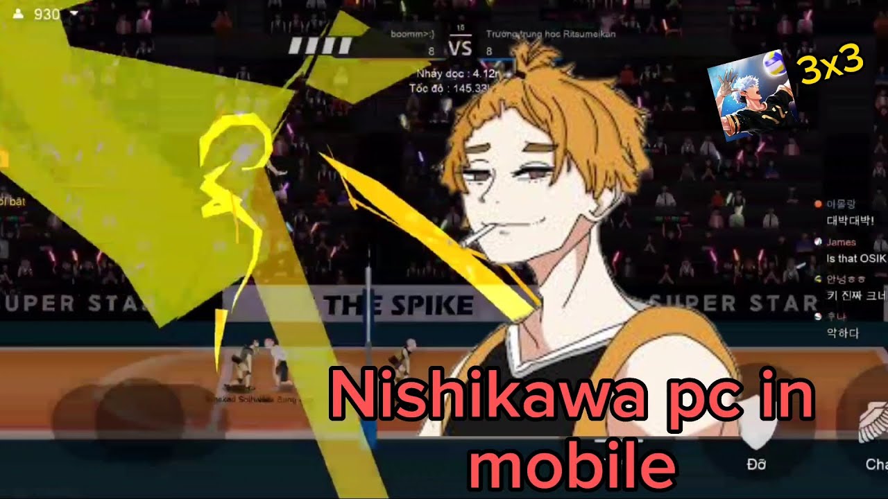 game play nishikawa mobile vs nishikawa pc (The Spike volleyball 3x3)