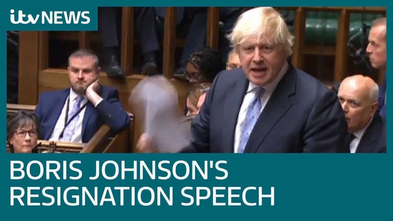 Boris Johnson&rsquo;s resignation speech accuses PM over delivering Brexit 'in name only' | ITV News