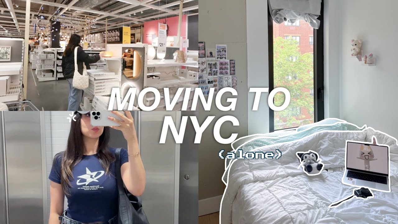 I MOVED TO NYC ALONE | new apartment, pinterest room transformation, furniture shopping