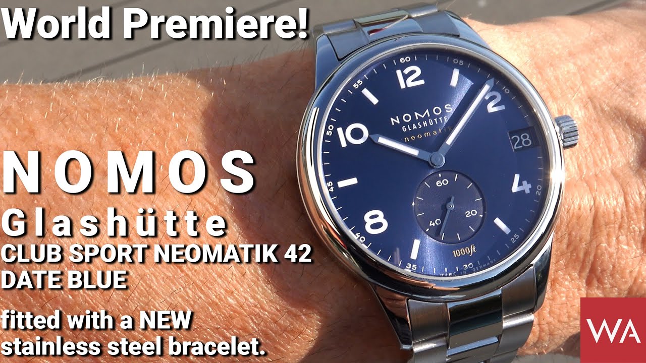 NOMOS Club Sport Neomatik 42 Date Blue fitted with a NEW bracelet. World Premiere!