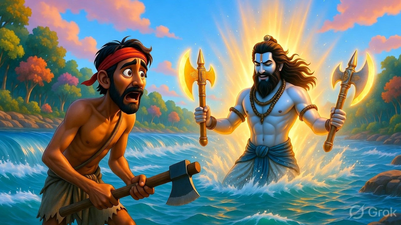 ईमानदार लकड़हारा | The Honest Woodcutter | Hindi Moral Stories for Kids