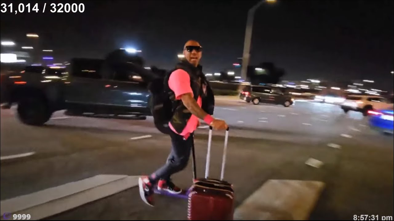 Fousey Goes To The Airport On A SCOOTER After Almost Missing His Flight (W/ Chat)