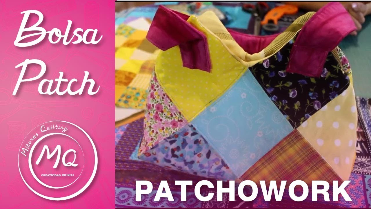 📏✂️Patchwork: Bolsa sencilla con cuadros 👜🧷