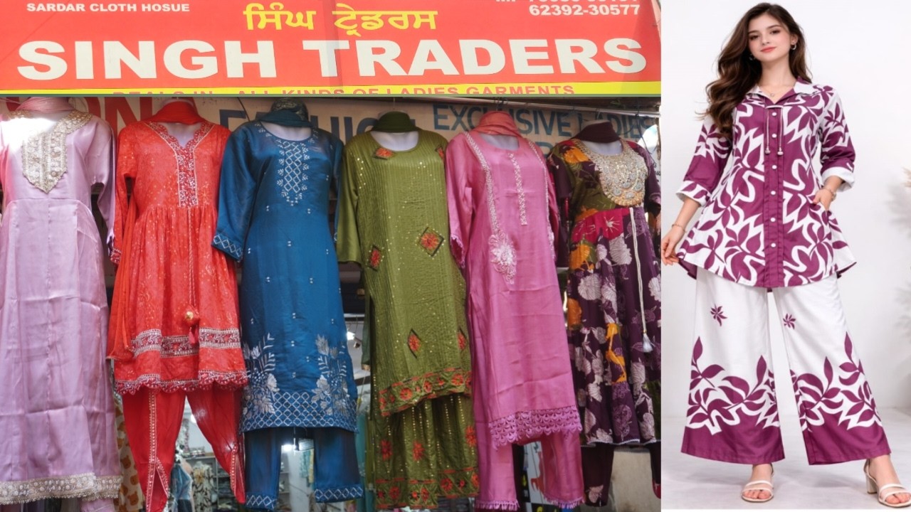 Cotton Readymade Cloths Ludhiana Whlesale Shop,Cargo Suit,Frouck Suit,Night Suit,Coad Set,Midi Dress
