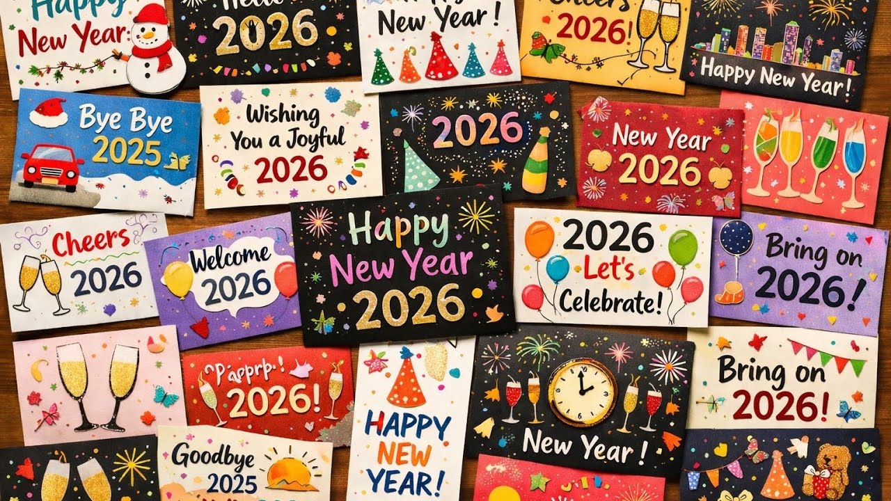 🎆 Happy New Year 2026 Card Making Idea✨ Easy Handmade New Year Card | DIY 2026