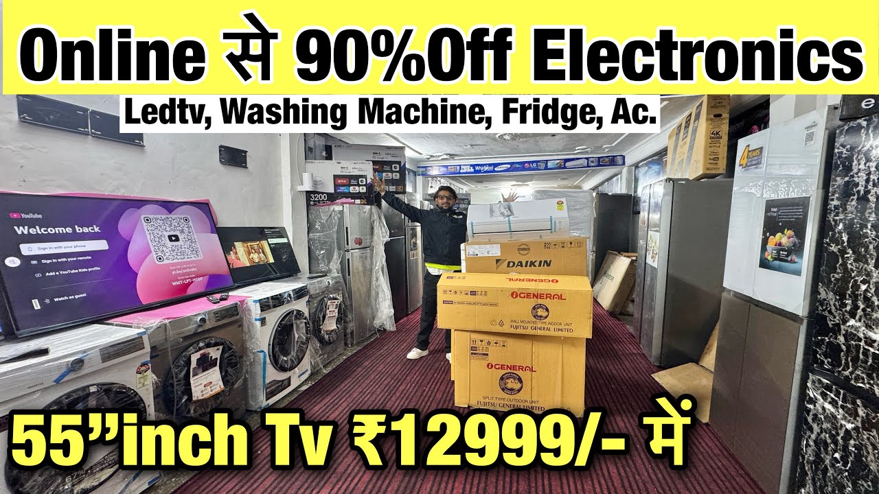 55”inch Tv ₹12,999/-में With Warranty | Online से 90%Off Electronics | Ac, Fridge, Ledtv ,WM