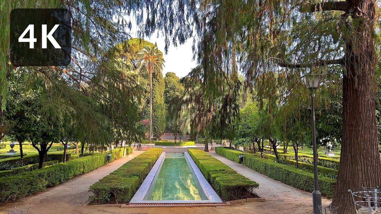 Sevilla 🇪🇸 4K UHD Walking Around Parque de María Luisa (María Luisa Park) 🌴SUMMER 2022