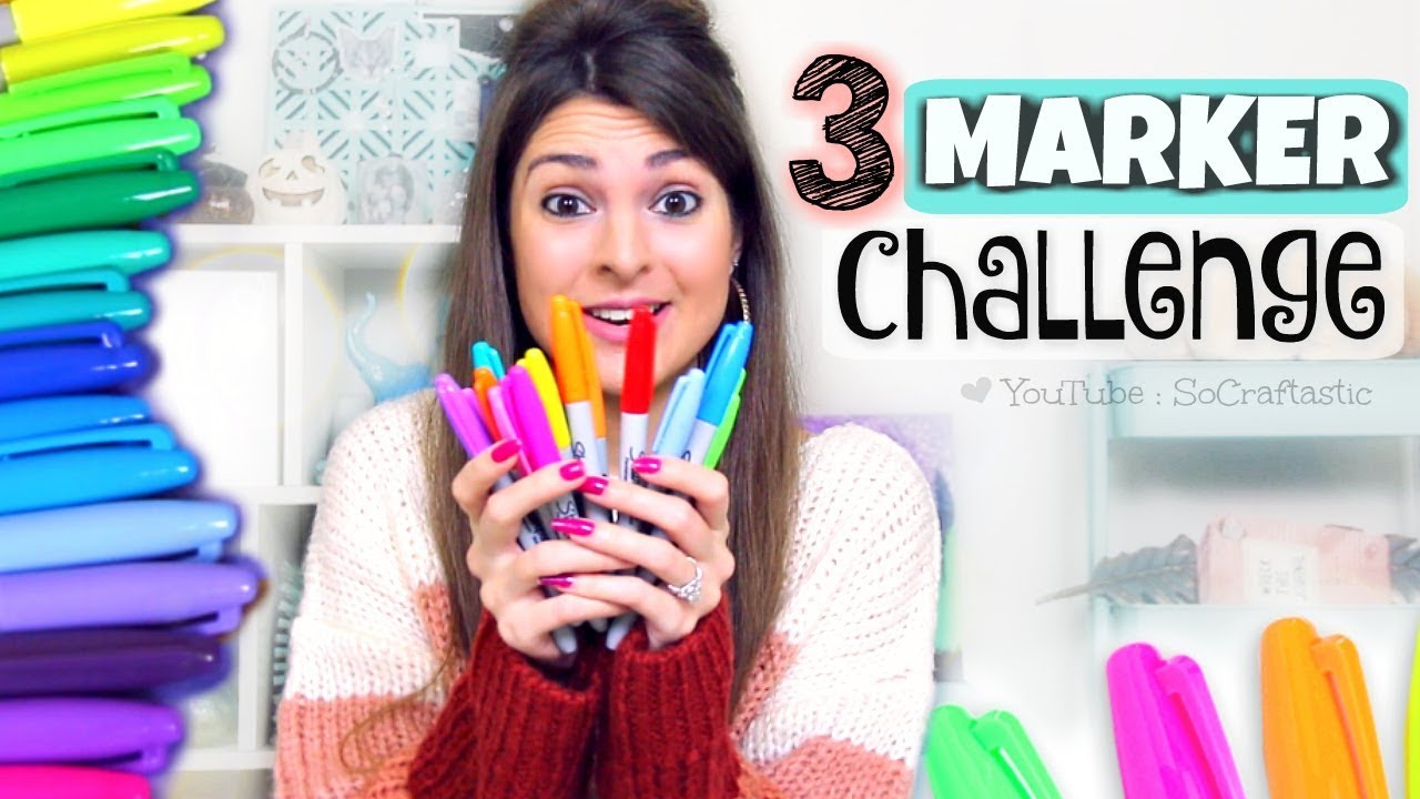 3 MARKER CHALLENGE with SHARPIES!