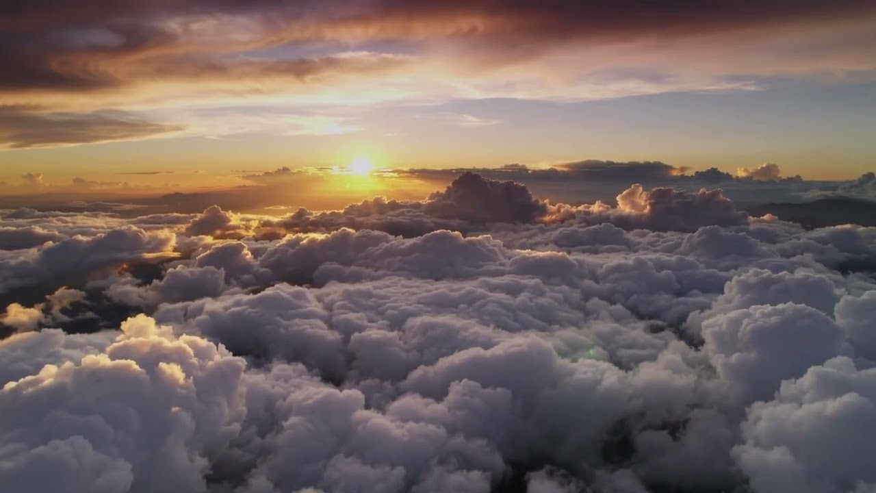 Flying Above the Clouds at Sunset ☁️ Heavenly Sky Ambience 4K | Sleep & Dreaming