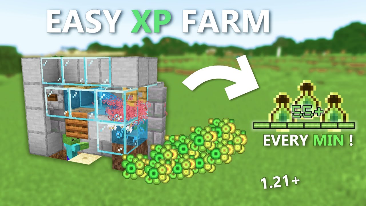 EASIEST XP Farm IN Minecraft Bedrock 1.21 #xpfarm #minecraft