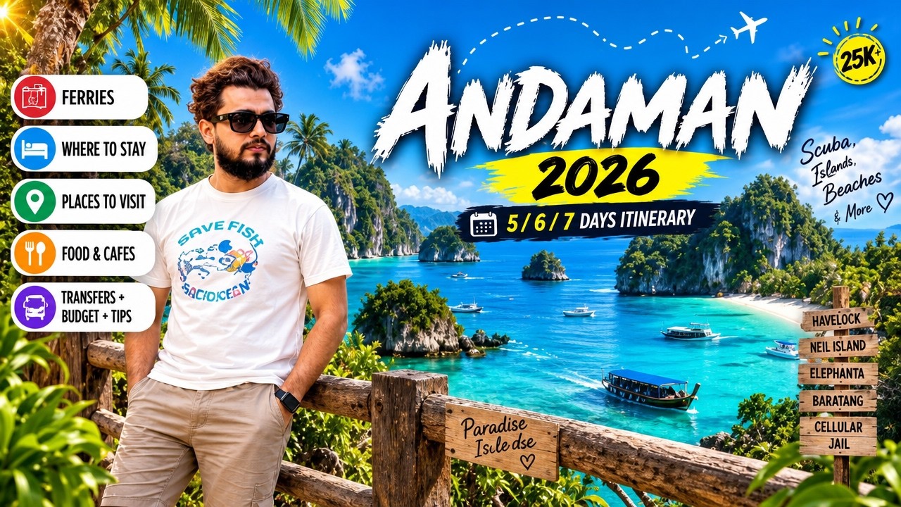 Andaman Travel Guide 2026 🇮🇳 | Complete Itinerary For 5/7 Days, Budget, Ferries, Scuba & Travel Tips