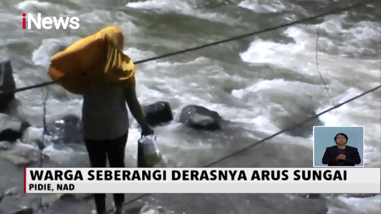 Tak Ada Jembatan, Warga Kabupaten Pidie Aceh Sebrangi Sungai dengan Seutas Tali - iNews Siang 22/06