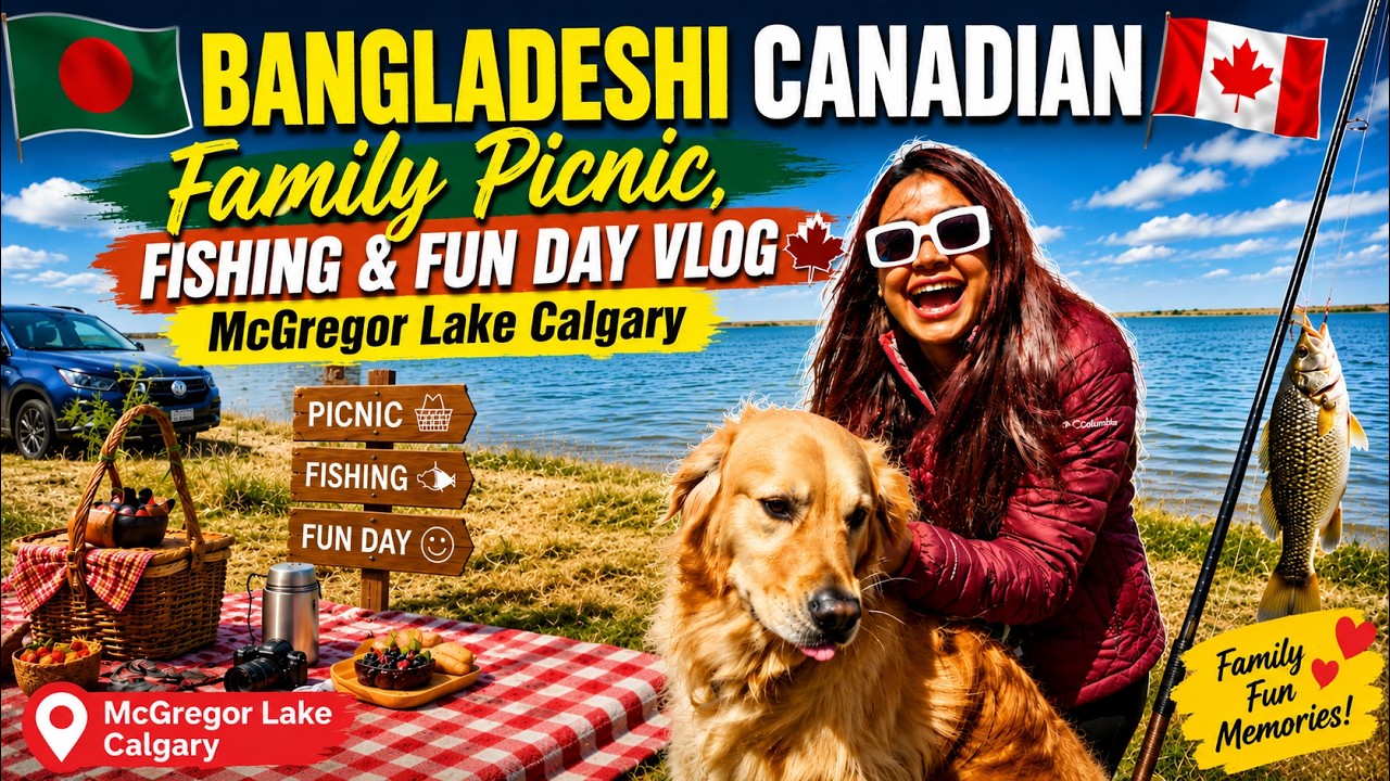 Bangladeshi Canadian Family Picnic, Fishing & Fun Day Vlog ll McGregor Lake Calgary