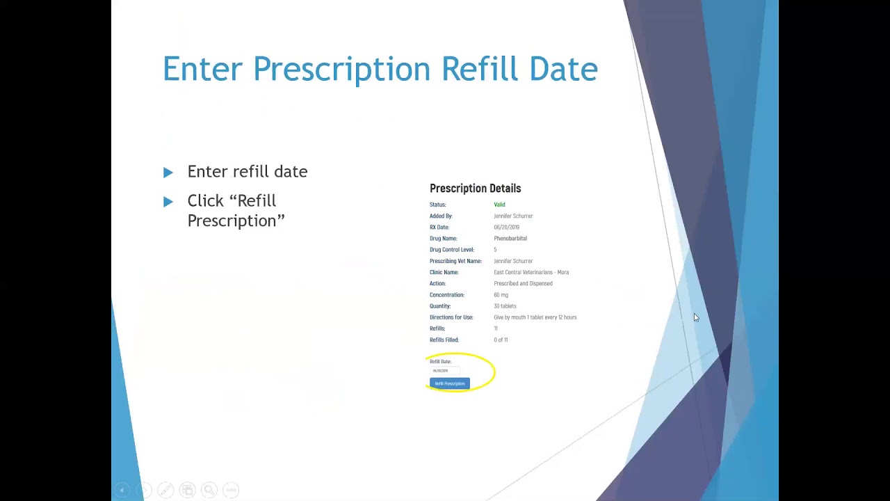 VetPMP How To Enter A Prescription Refill