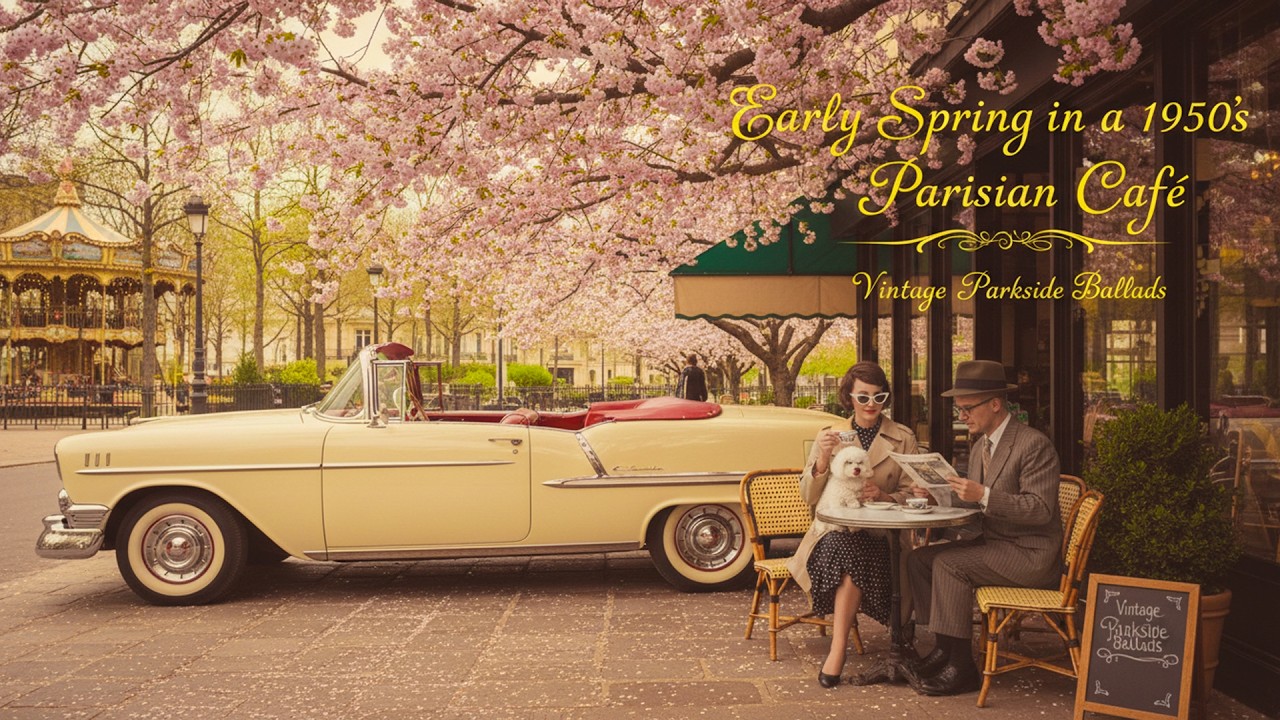 Early Spring in a 1950s Parisian Café 🌸 Vintage Parkside Ballads | Sinatra, Elvis, Nat King Cole