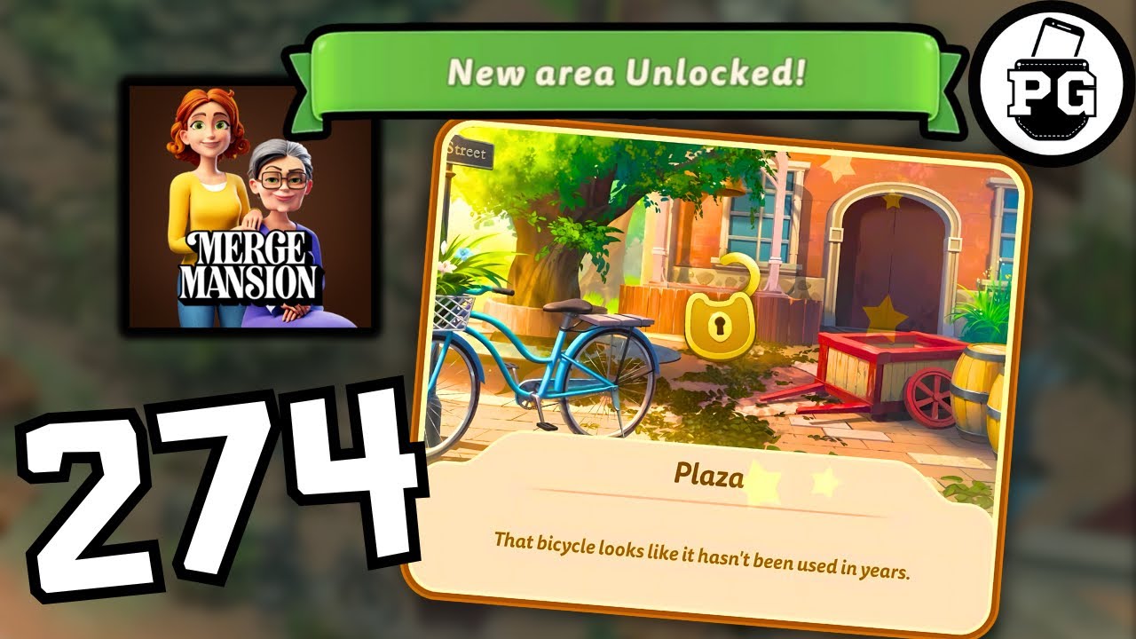 NEW Area Unlocked - Plaza ! 🏡 Merge Mansion - Gameplay Walkthrough |Part 274|