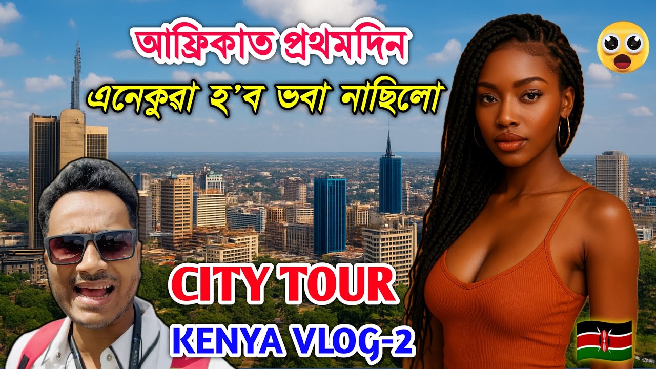 আফ্ৰিকাত প্ৰথমদিনা কি ঘটিল ?😮 1st day in Africa Nairobi Kenya. City tour 🇰🇪 by Bhukhan Pathak.Vlog-2