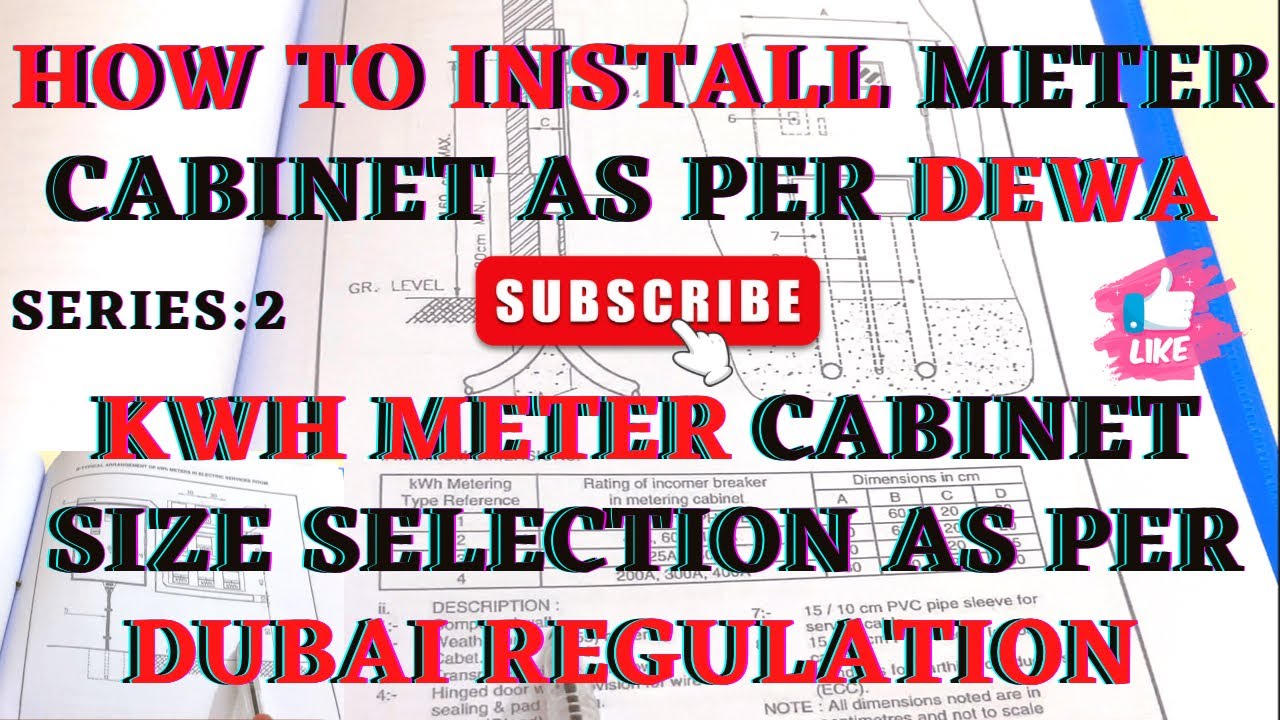 KWH Meter Cabinet Installation as per DEWA | Meter Cabinet Size Selection