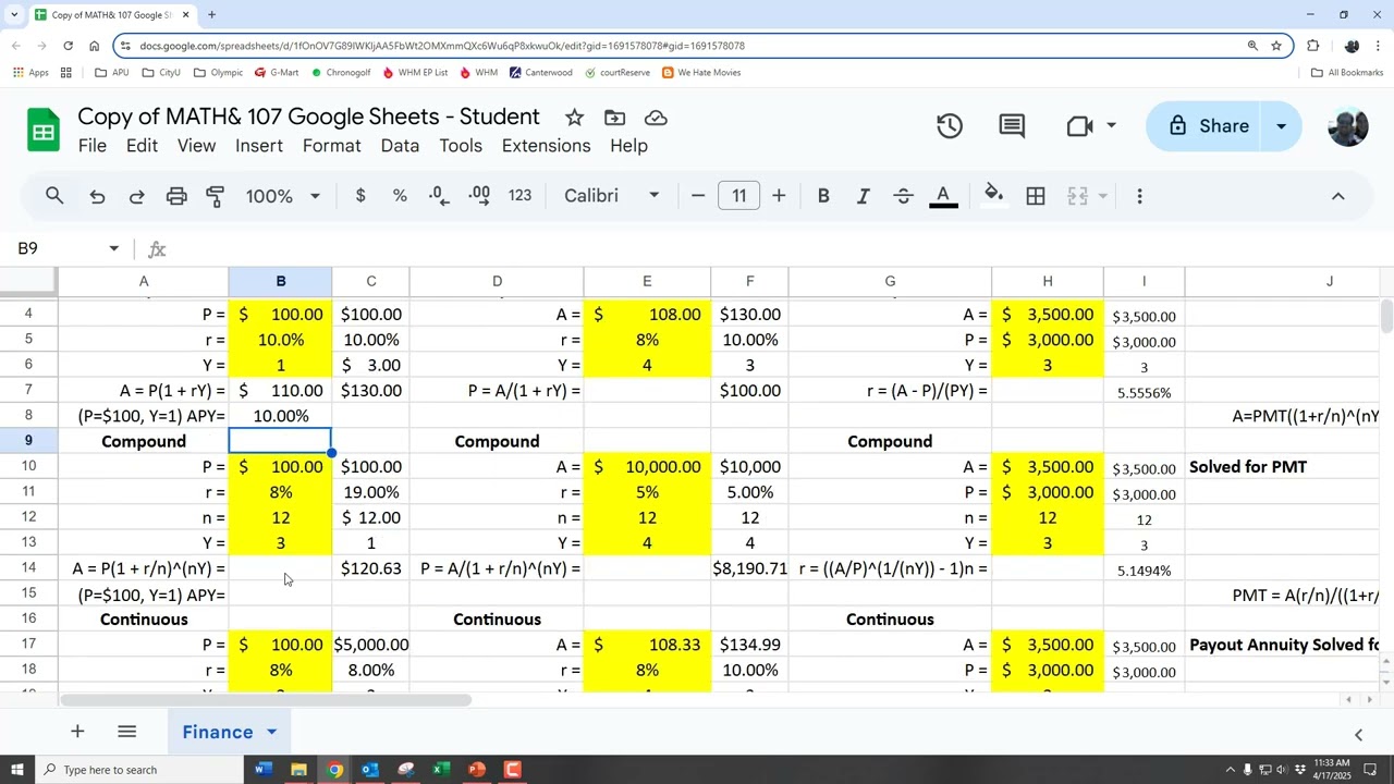 Spreadsheet Calculators for Interest