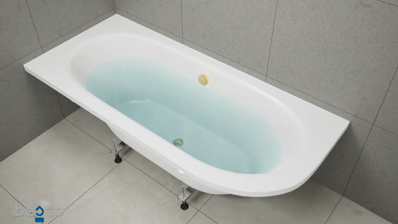 Instructions de montage d'une baignoire asymétrique en acrylique avec tablier
