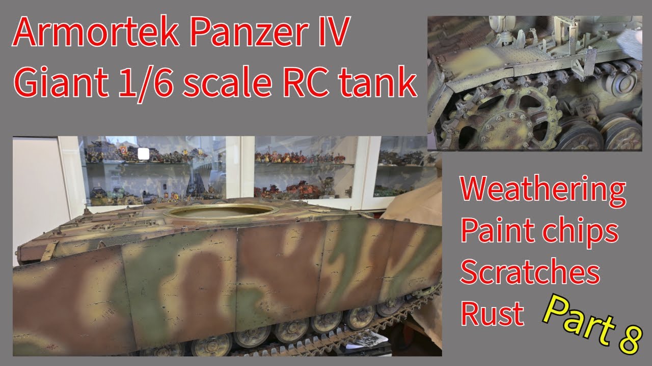 Giant RC Tank, Armortek 1/6 scale  Panzer IV, Adding paint chips, scratches and weathering, (Part 8)