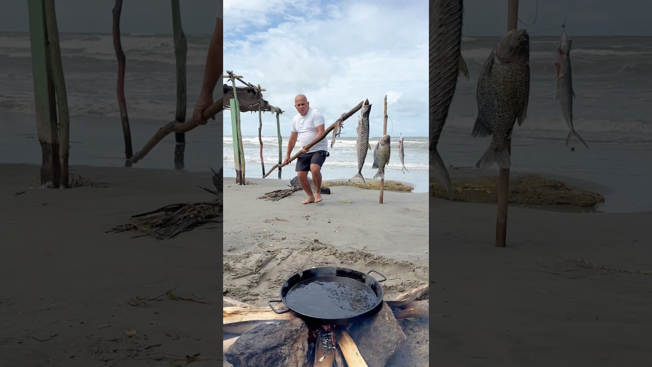 Fritando sierra de mar en un cementerio de pescados #viral #fish #pescado
