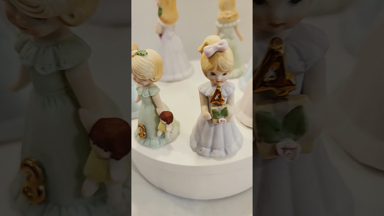 FOR SALE Enesco Growing Up Birthday Girls Figurines 1-8 1981 $48 + shipping #shorts #birthdaygirls