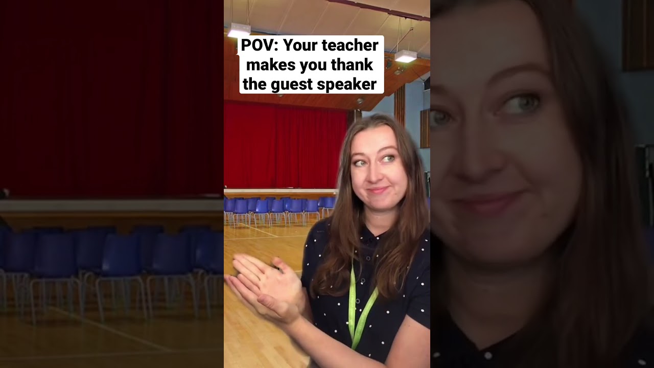 When you have to thank the guest speaker in school assembly #shorts #relatable #comedy #teacher