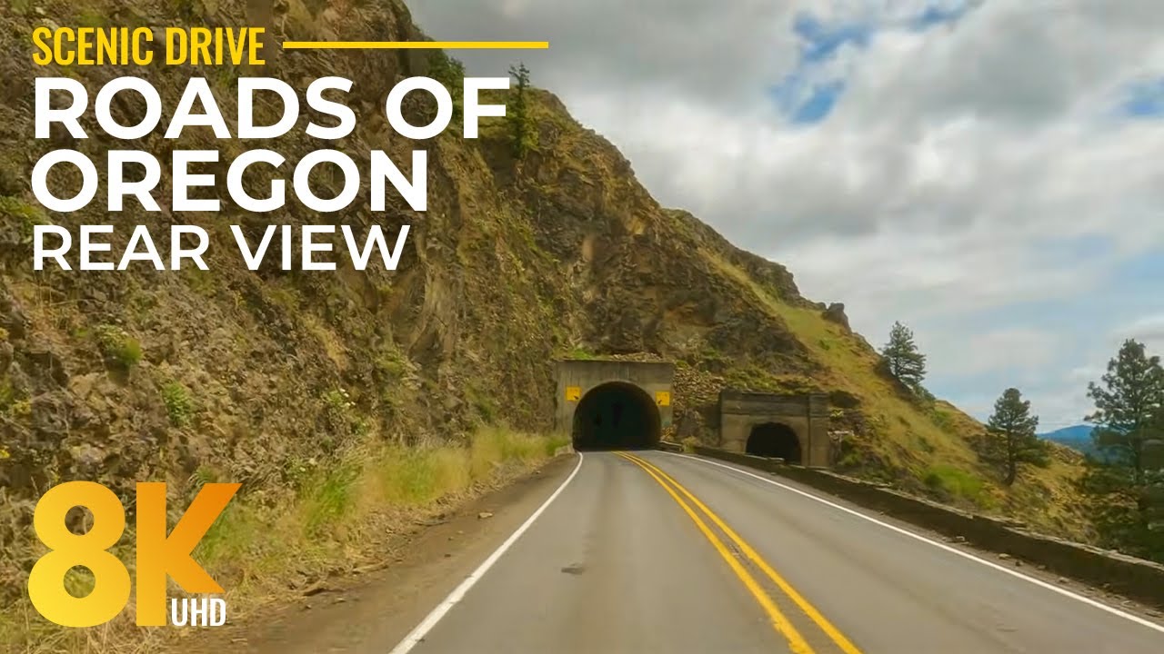Exploring Columbia River Gorge Area - Scenic Roads of Oregon in 8K (Rear View)