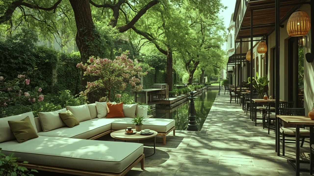 Garden Courtyard Café Jazz 🌿 Cozy Outdoor Ambience & Smooth Jazz for Focus, Work and Relaxation